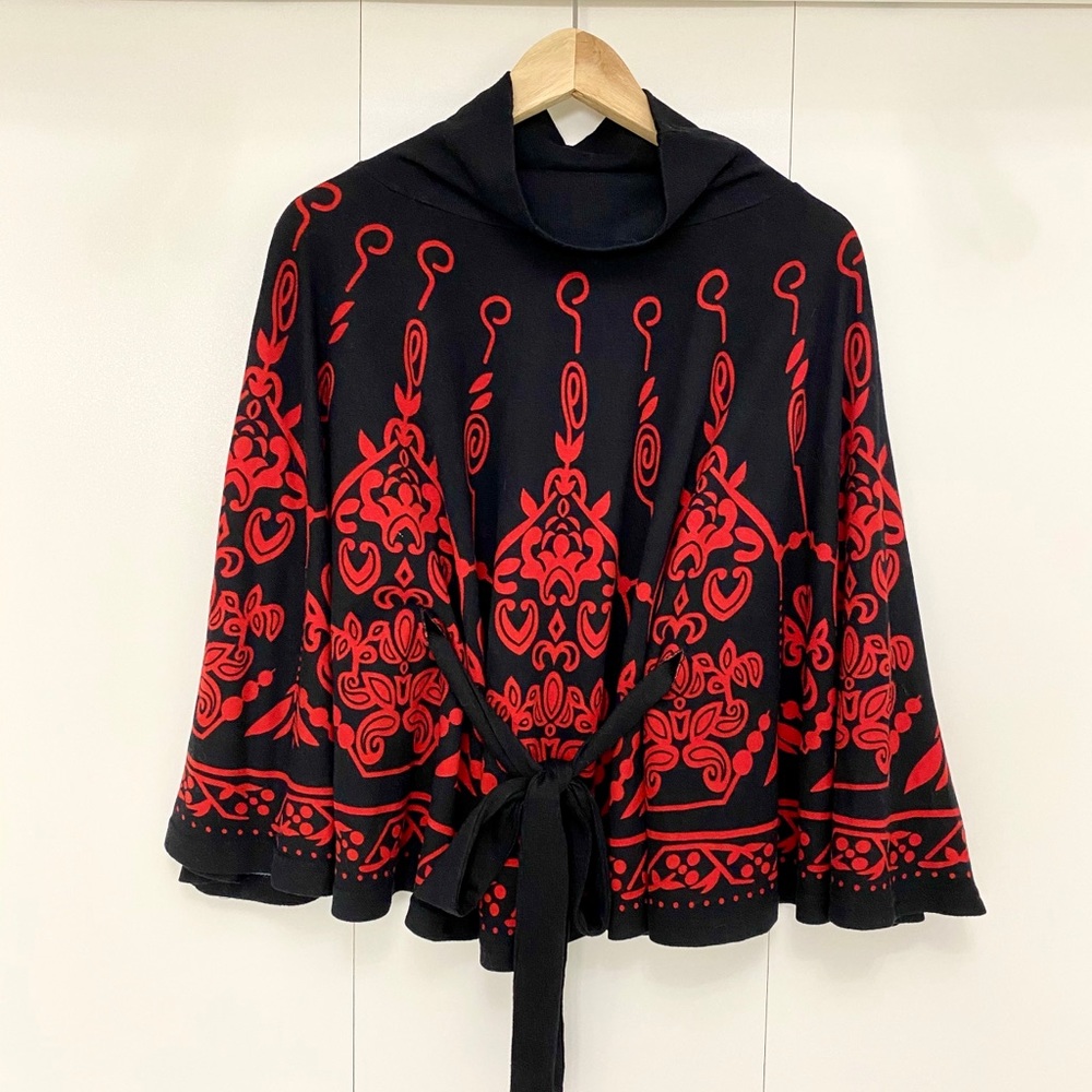 Black elegant poncho